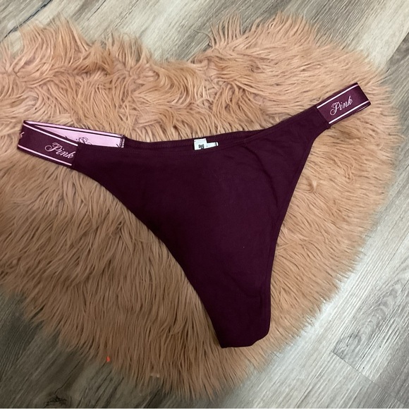 PINK Victoria's Secret Other - Pink Burgundy Brazilian Thong Size XXL NWT